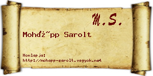 Mohápp Sarolt névjegykártya